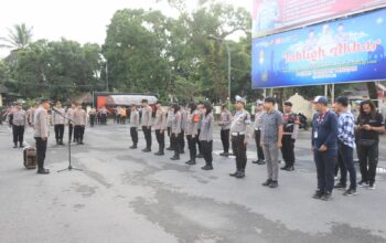 Polres Lombok Tengah Laksanakan Apel Cipta Kondisi Pra-MotoGP 2025.