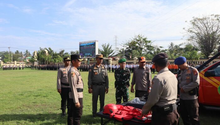 Polres Lombok Utara Gelar Apel Kesiapan Tanggap Darurat Bencana Hidrometeorologi Tahun 2025