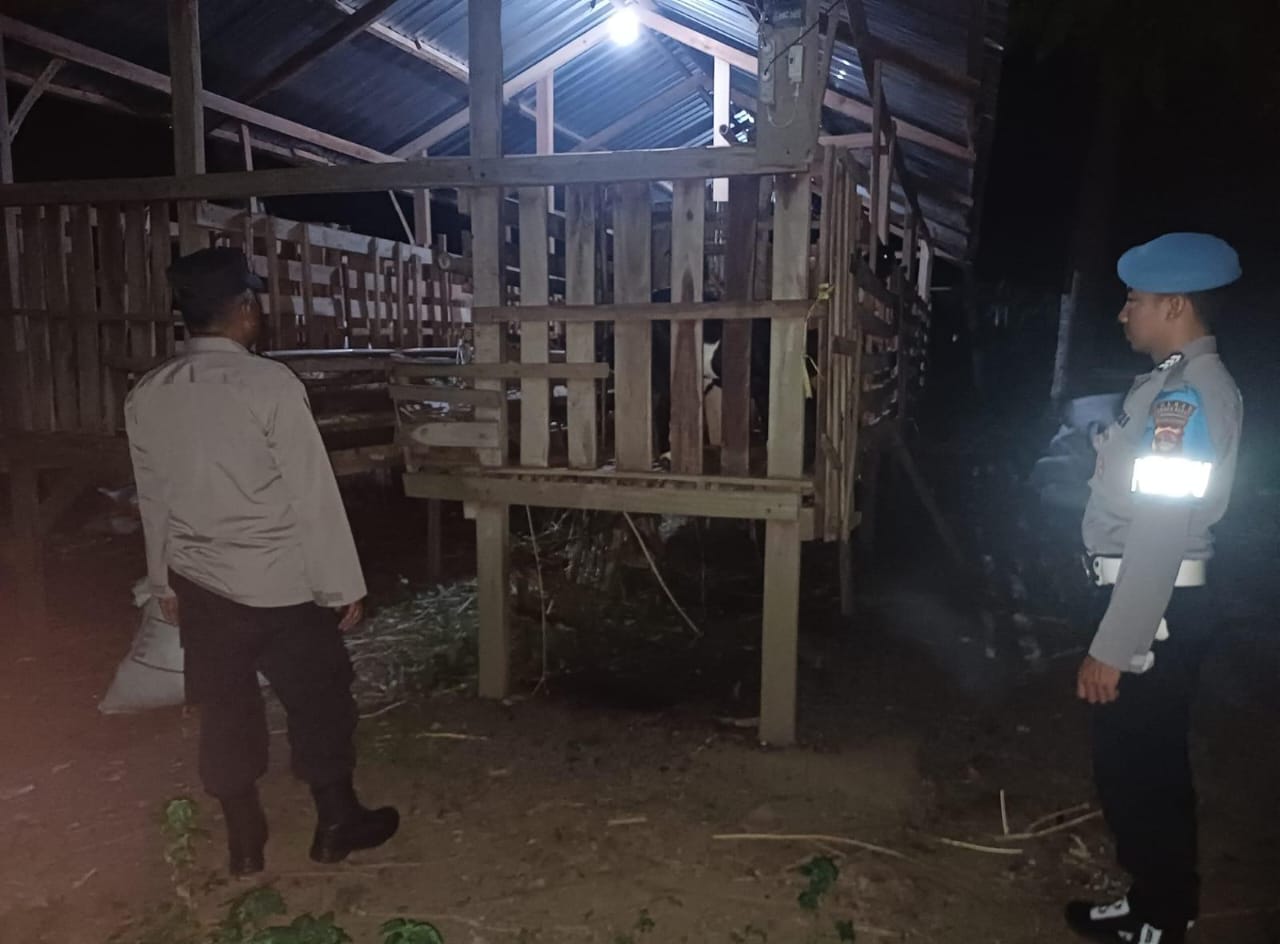Malam Tak Lagi Sepi, Polisi Lembar Aktif Jaga Kandang Ternak Warga