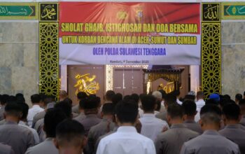 Wujud Solidaritas, Polda Sultra Gelar Doa Bersama Lintas Agama untuk Korban Bencana Alam