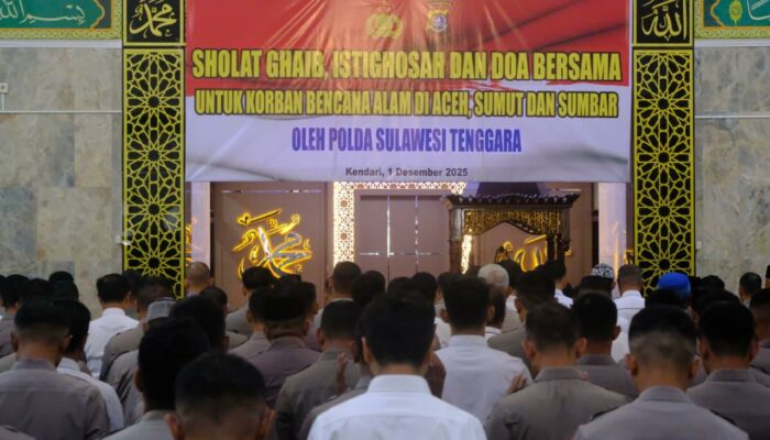 Wujud Solidaritas, Polda Sultra Gelar Doa Bersama Lintas Agama untuk Korban Bencana Alam