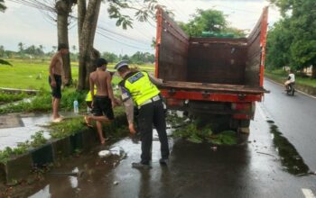 Tangani Truk Mogok, Satlantas Lobar Jamin Kelancaran Lalu Lintas