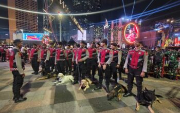 Baharkam Polri Kerahkan K-9 Jaga Keamanan Perayaan Tahun Baru di HI