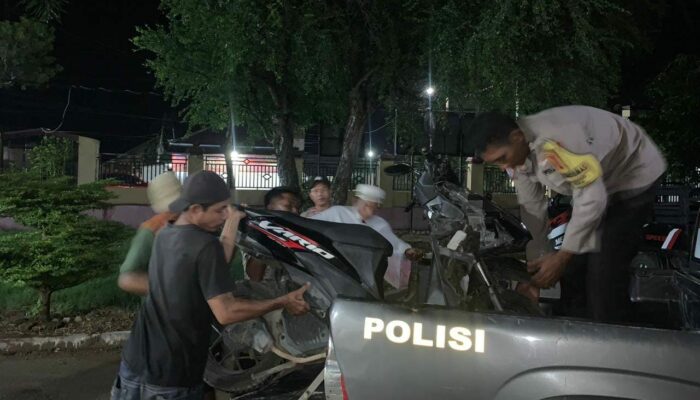 Polsek Woha Evakuasi Korban Laka Lantas di Desa Talabiu Satu Orang Korban Kritis