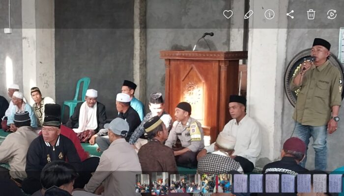 Bhabinkamtibmas Desa Mantar Hadiri Syukuran Desa di Masjid An-Nur