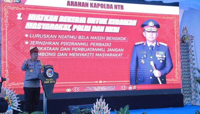 Kunjungan Kerja Kapolda NTB di Polres Bima Kota, Tekankan Disiplin, Loyalitas, dan Profesionalisme Personel