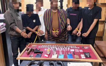 jaringan pengedar Shabu di gang Talabiu dibekuk beserta BB Shabu dan senpi rakitan.