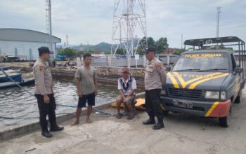 Polsek Kawasan Pelabuhan Laut Bima Laksanakan Patroli Rutin di Area Dermaga