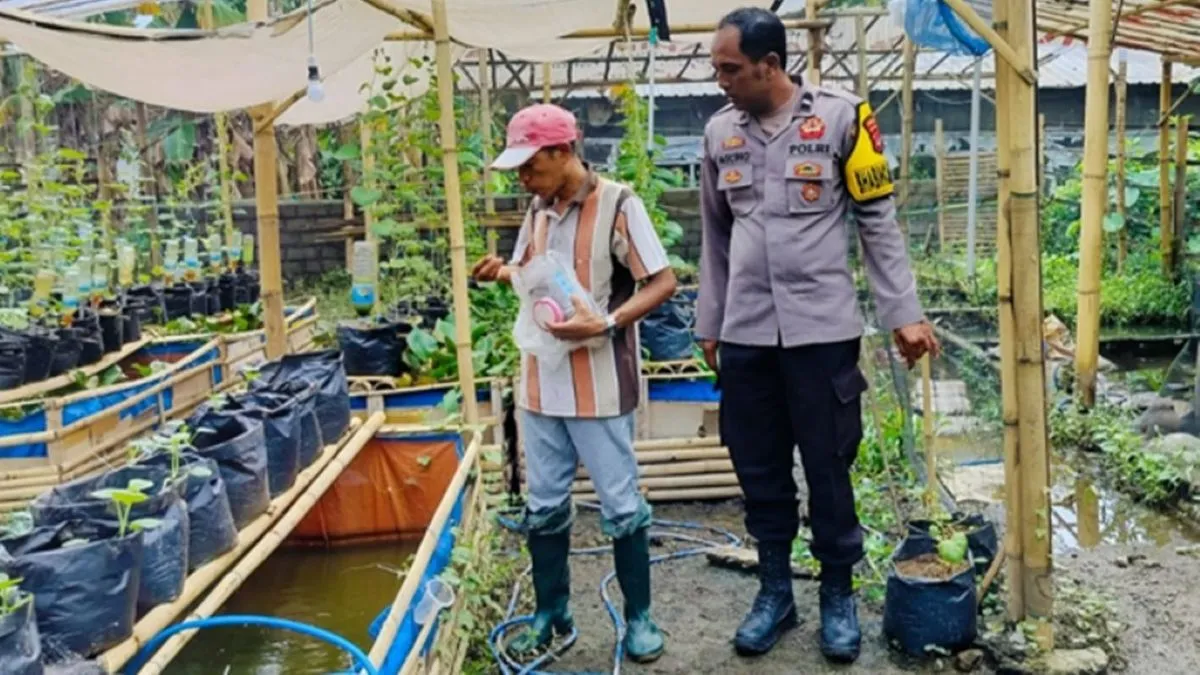 Bhabinkamtibmas Desa Bajur Gerakkan Ekonomi Kreatif Lewat Pemanfaatan Lahan Sempit