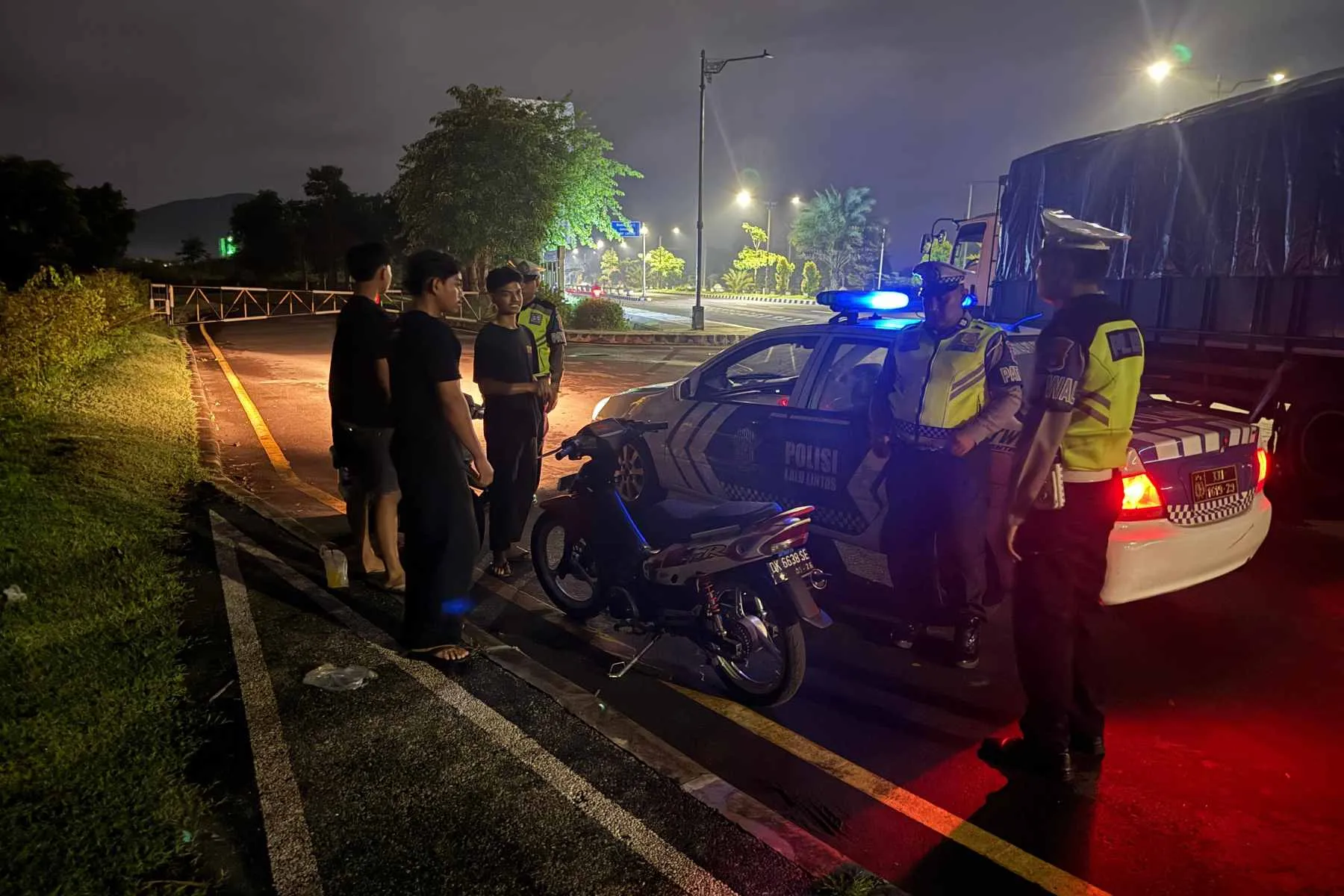 Cegah Balap Liar, Polres Lombok Barat Sisir Bypass BIL 1 dan 2