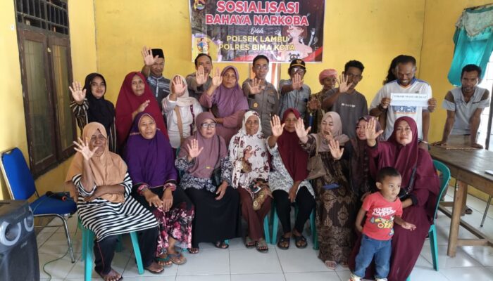 Polsek Lambu Polres Bima Kota Gelar Penyuluhan Bahaya Narkoba di Desa Lanta Barat