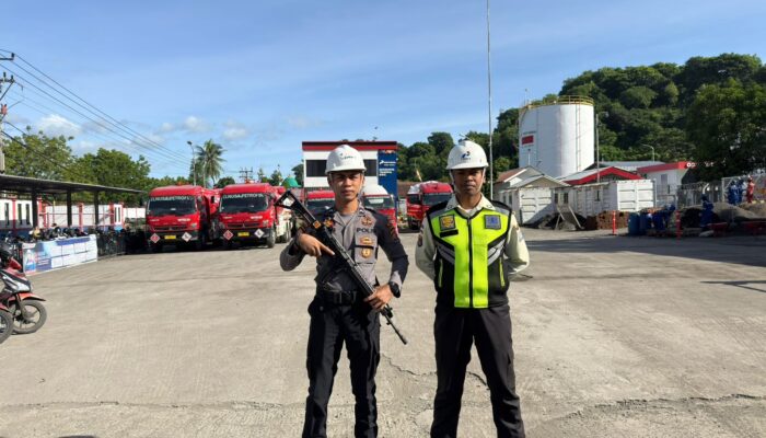 Unit Pam Obvit Sat Samapta Polres Bima Kota Laksanakan Pengamanan Objek Vital di Pertamina Bima
