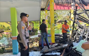 Sat Reskrim Polres Bima Kota Lakukan Olah TKP Kebakaran di TK Negeri Pembina