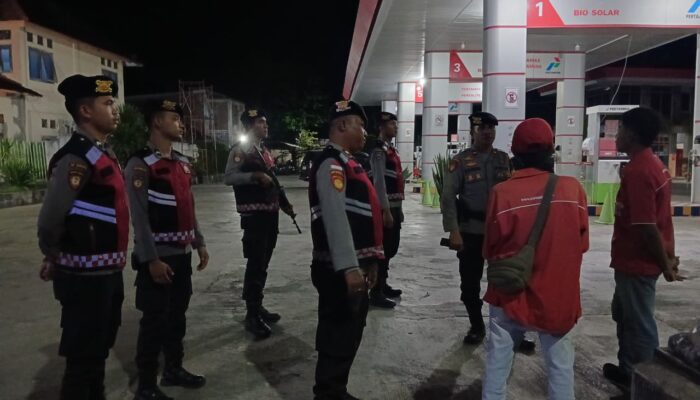 Sat Samapta Polres Bima Kota Gelar Patroli Rutin di Objek Vital SPBU
