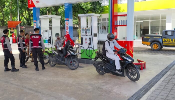 Waspada Gangguan Kamtibmas, Polres Lombok Barat Perketat Pengamanan SPBU Labuan Tereng Hari Ini