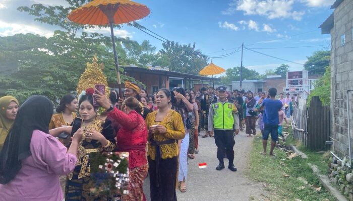 Sinergi Bersama Aparatur Dusun, Bhabinkamtibmas Desa Rhee Kawal Pengamanan Kegiatan Kecimol