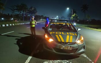 Polsek Kediri Gelar Patroli Blue Light di Jam Rawan
