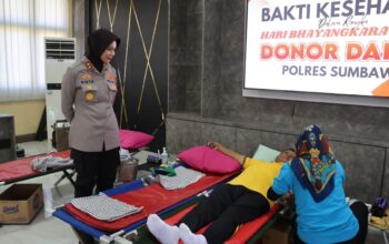 Sambut Hari Bhayangkara Ke-80, Polres Sumbawa Gelar Bakti Kesehatan Donor Darah