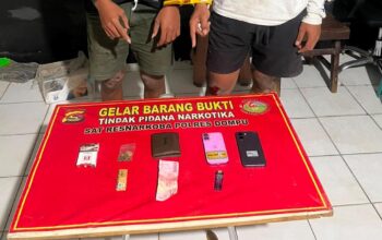 Satresnarkoba Polres Dompu Amankan Dua Terduga Pelaku Penyalahgunaan Ganja.