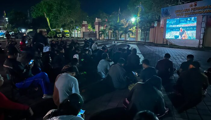 Meriahkan Final Piala Dunia 2026, Polres Sumbawa Gelar Nobar Bersama Warga di Mako Polres