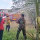 Bekas Cafe Blue Safir Terbakar, Babinsa Sigap Amankan Lokasi