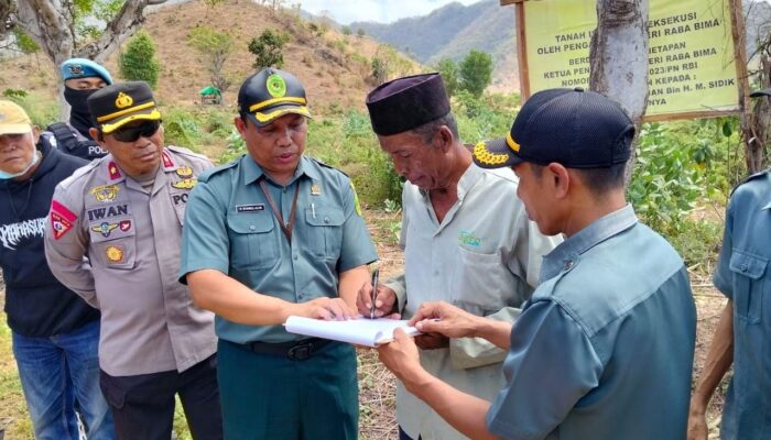 Polres Bima Kabupaten, Gelar Pengamanan Eksekusi Lahan OLeh Pengadilan Negeri Raba Bima