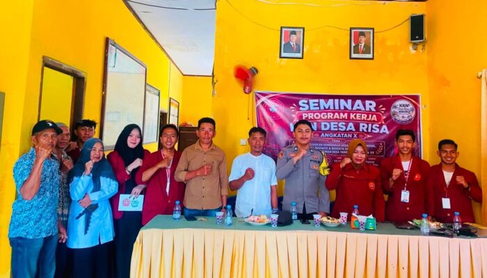 Sinergi Menjaga Kamtibmas, Bhabinkamtibmas Polsek Woha Hadiri Seminar Mahasiswa KKN Universitas STKIP Tamsis