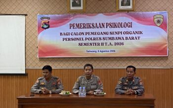 Pastikan Pemegang Senpi Organik Layak Secara Psikologis, Polres Sumbawa Barat Gelar Pemeriksaan Psikologi Personel