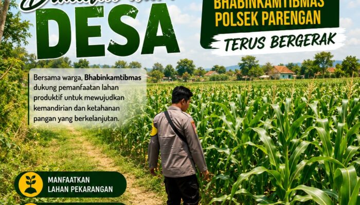Dukung Program ASTACITA, Bhabinkamtibmas Desa Parangbatu Polsek Parengan Polresta Tuban laksanakan sambang tanaman Jagung Di Desa Parangbatu Kec. Parengan