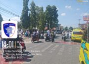 Satlantas Polres Dompu Intensifkan Strong Point Siang dan Blue Light Patrol Malam