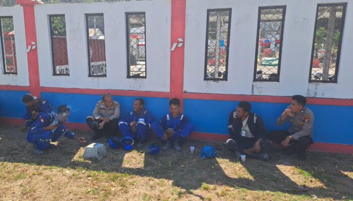 Sat Binmas Polres Bima Kota Laksanakan Cooling System dan Sosialisasi Layanan 110 di Pertamina