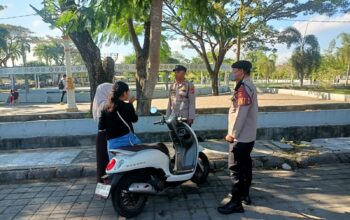 Polsek Praya Intensifkan Patroli Antisipasi 3C di Alun-Alun Tastura
