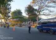Personel Polsek Sukamulia Lakukan Strong Point, Pastikan Keamanan Pengguna Jalan dan Pelajar