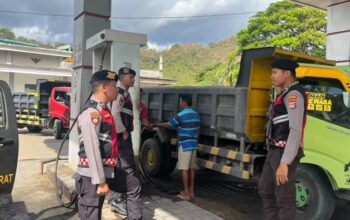 Pastikan Keamanan Objek Vital, Sat Samapta Poores Sumbawa Barat Patroli di SPBU Tanamira