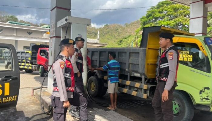 Pastikan Keamanan Objek Vital, Sat Samapta Poores Sumbawa Barat Patroli di SPBU Tanamira
