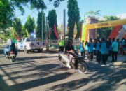 Amankan Jalan Sehat HUT SMA 3 Sumbawa, Sat Samapta Polres Sumbawa Jamin Kelancaran Lalu Lintas