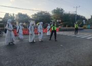 Polsek Rasanae Barat Gelar Strong Point Pagi, Perlancar Arus Lalu Lintas di Jam Rawan