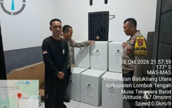 Polresta Lombok Tengah Amankan Logistik Pilkades Desa Mas-Mas, Pastikan Kotak dan Surat Suara Aman