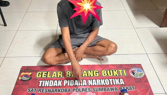 Polres Sumbawa Barat Amankan Terduga Pengedar Sabu di Seteluk, Barang Bukti 14,45 Gram