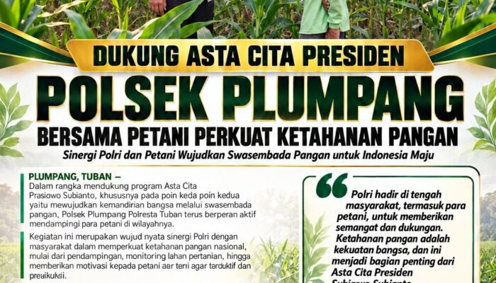 Polsek Plumpang Polresta Tuban Turun Langsung Cek Tanaman Jagung Warga
