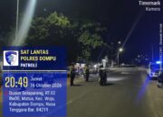 SAT LANTAS POLRES DOMPU GELAR BLUE LIGHT PATROL DAN STRONG POINT MALAM, IMBAU MASYARAKAT TERTIB BERLALU LINTAS