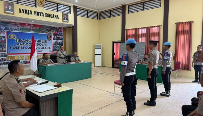 POLRES LOMBOK UTARA GELAR SIDANG DISIPLIN ANGGOTA, TEGASKAN KOMITMEN PENEGAKAN DISIPLIN INTERNAL POLRI